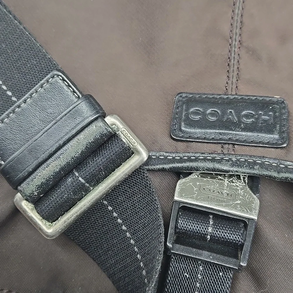Coach Varick Brown Nylon Messenger Bag